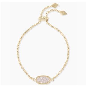 Kendra Scott Elaina Gold Adjustable Chain Bracelet In Iridescent Drusy